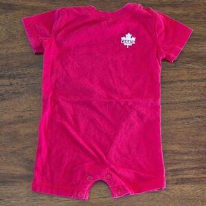 George Unisex Olympics Canada Day Red Cotton Canada Romper 6-12M
